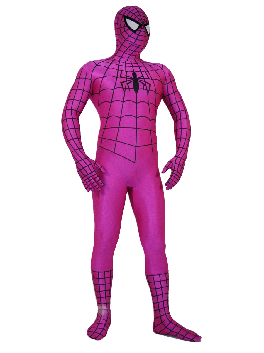 Halloween Costumes Hot Pink Spiderman Zentai Suit - Click Image to Close